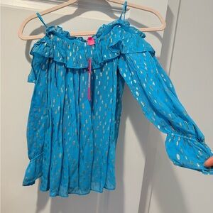 Lilly Pulitzer Turquoise Dress with Silver Dots